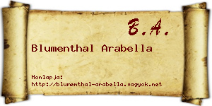 Blumenthal Arabella névjegykártya